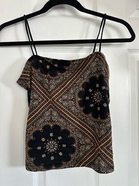 Forever 21 Black Paisley-Print Spaghetti Strap Cami